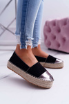 Espadryle Damskie Czarne Platforma Ringer