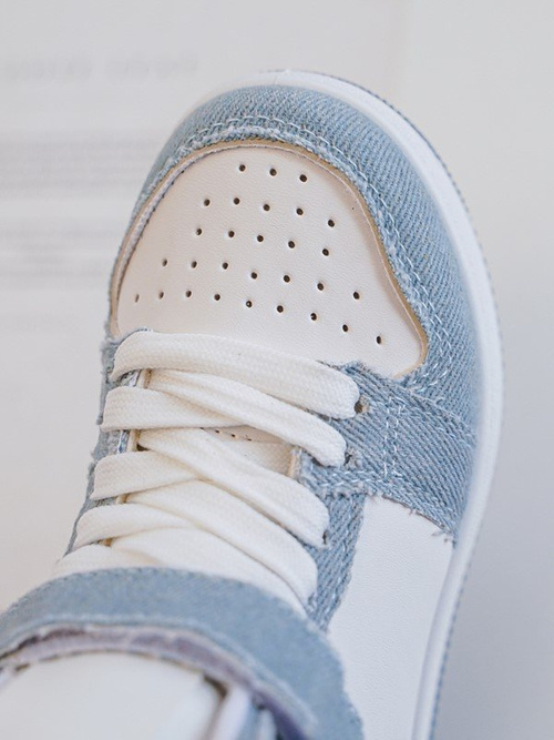 Dziecięce Buty Sportowe Jeansowe Biało-Niebieskie Milara
