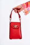 Mała Damska Torebka Z Ozdobą Czerwona Ellies