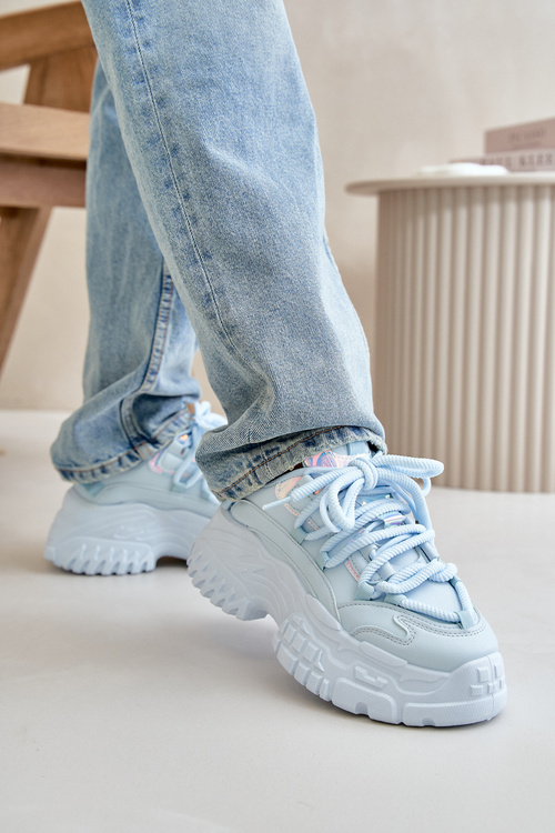 Sneakersy Damskie Na Masywnej Podeszwie Niebieskie Nevela