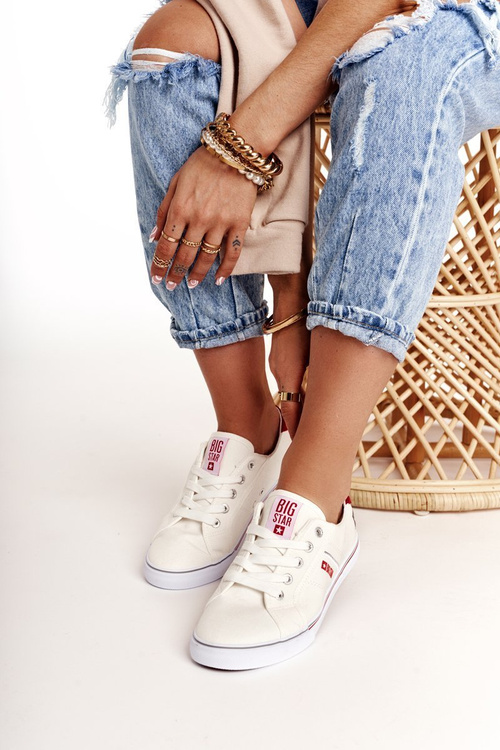 Damskie Tenisówki BIG STAR DD274892 Biało-Czerwone