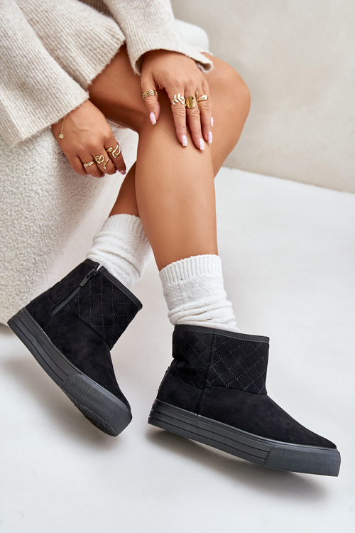 Botki Śniegowce Na Zamek Ocieplane Futerkiem Big Star OO274A522 Czarne