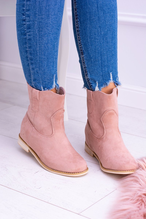 Lu Boo Wsuwane Damskie Botki Za Kostkę Pudrowy Róż Trinity