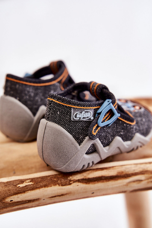 Dziecięce Sandałki Papcie Befado Traktorek 217P111 Ciemnoszare