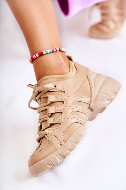 Damskie Sneakersy Sportowe Buty Beżowe Azella