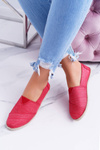 Damskie Czerwone Brokatowe Espadryle Emmera