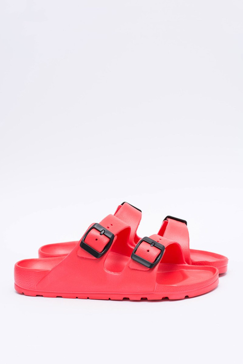 Klapki Damskie Lekkie Ogrodowe Czerwone