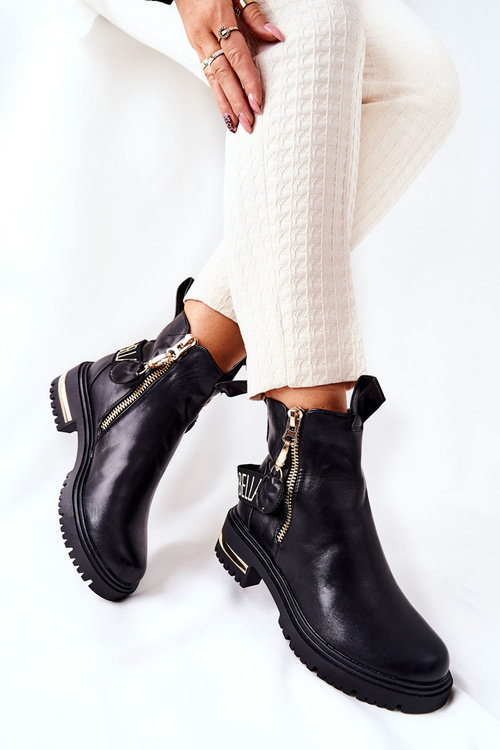 Klasyczne Botki Z Paskiem Czarne Lorie