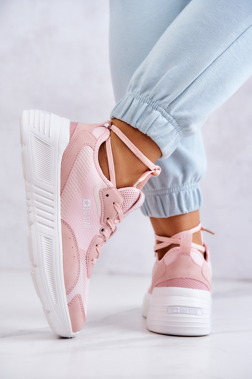 Modne Sneakersy Buty Sportowe Big Star JJ274595 Różowe