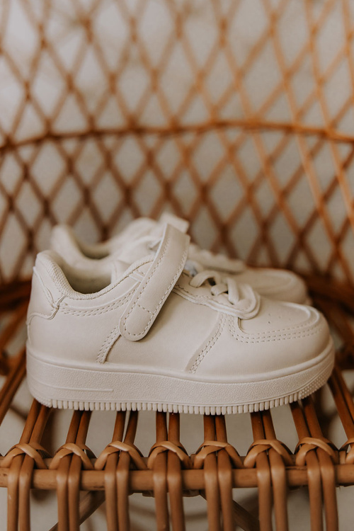 Dziecięce Buty Sportowe Na Rzepy Beżowe Elike