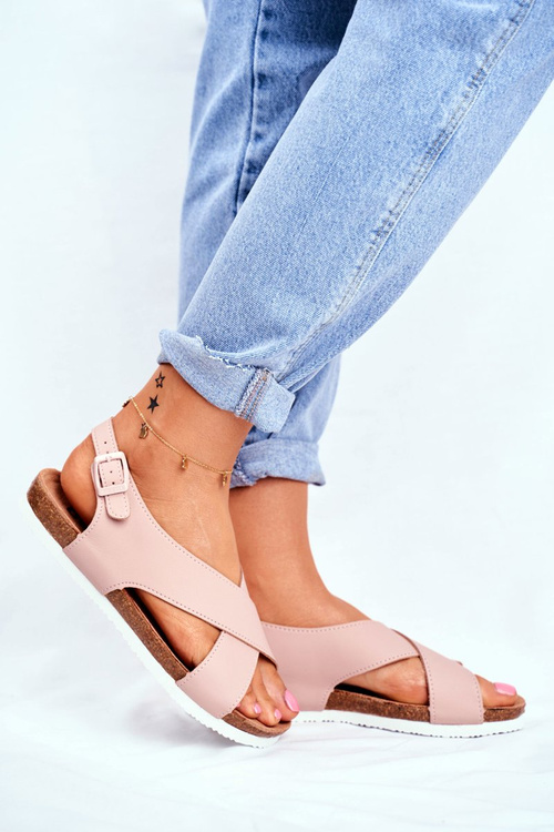 Sandały Damskie Big Star Pudrowy Róż FF274624