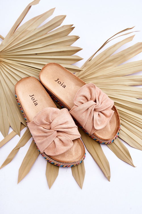 Damskie Klapki Na Masywnej Platformie Jasnoróżowe Terisa