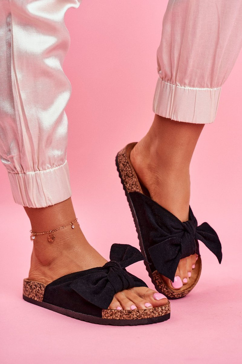 Klapki Na Korkowej Podeszwie Czarne Wendy 