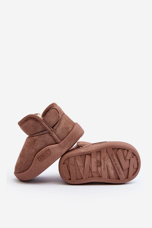 Śniegowce Dziecięce Ocieplane Futerkiem Brązowe Benigna