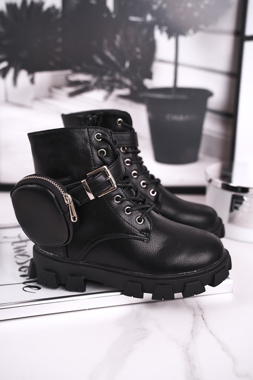 Dziecięce botki z torebką nerką czarne Twinkle