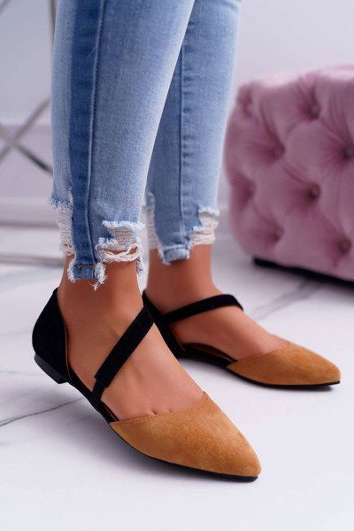 Lu Boo Baleriny W Szpic Zamsz Camel Carana