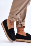 Damskie Zamszowe Espadryle Czarne Keyla