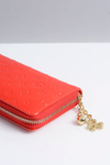 Portfel Damski Duży Czerwony Lakierowany Złoty Zamek