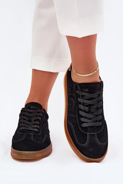 Zamszowe Sneakersy Damskie Big Star RR274851 HI-POLY SYSTEM Czarne