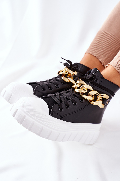 Wysokie Trampki Na Platformie Czarne La Rocca