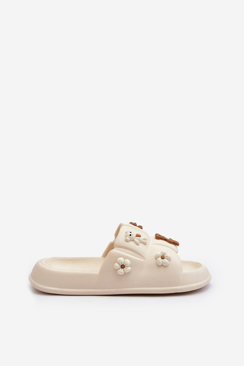 Damskie Piankowe Klapki Z Ozdobami Beżowe Cambrina