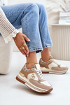 Sneakersy Damskie Na Platformie Beżowe Debizia
