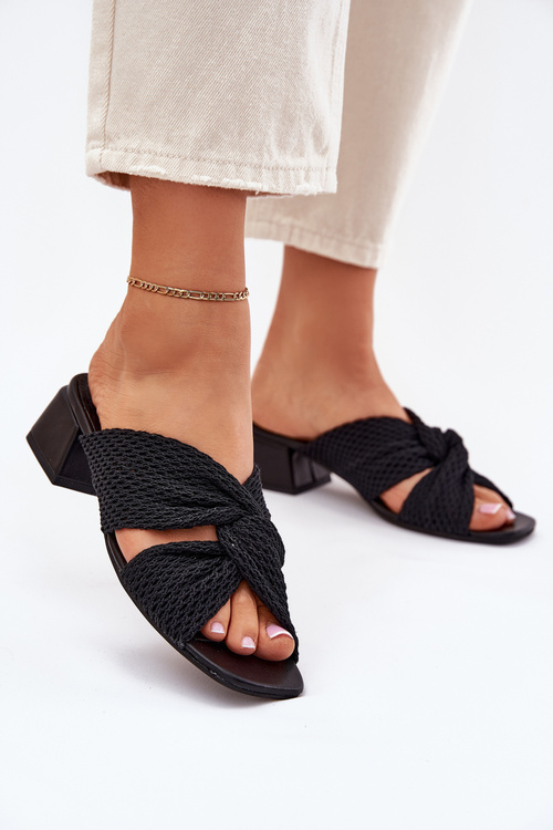 Klapki Damskie Na Klocku Maciejka 06955-01 Czarne