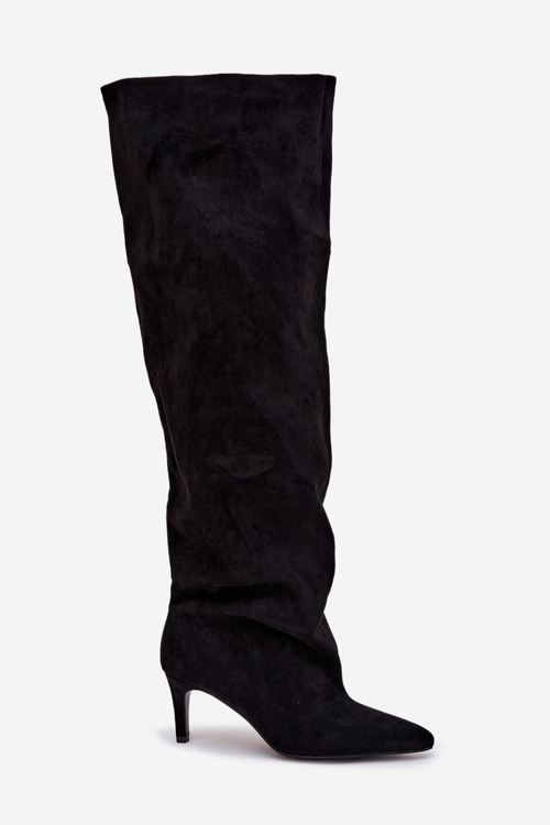 Kozaki Damskie Na Szpilce Wsuwane Czarne Mavilla