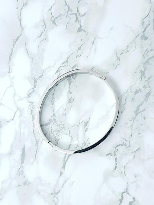 Damska Bransoleta Stalowa Z Cyrkoniami Srebrna 6mm Valerii