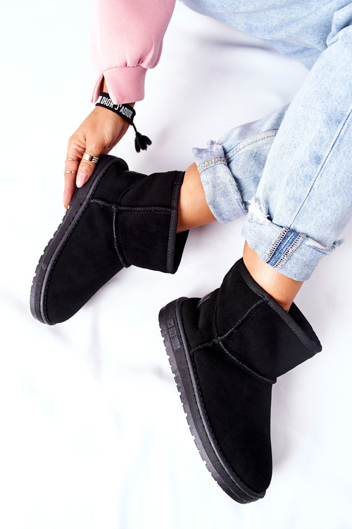 Damskie Skórzane Śniegowce Big Star II274440 Czarne