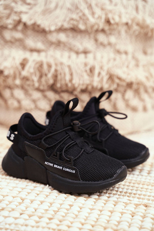 Sportowe Buty Dziecięce Młodzieżowe Czarne ABCKIDS B012210073