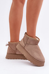 Śniegowce Na Platformie Z Eko Zamszu Ciemnobeżowe Vlivana
