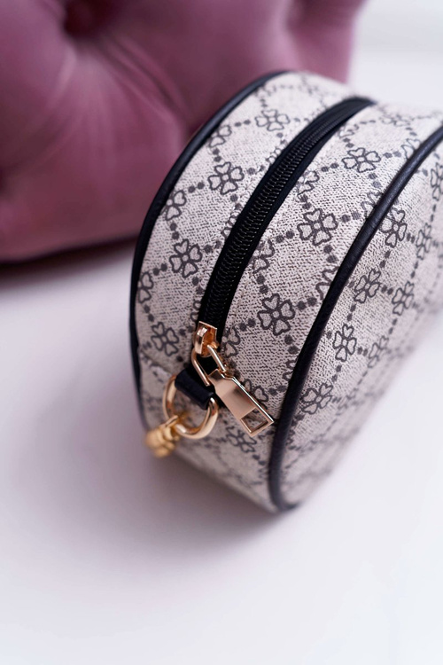 Torebka Kuferek Okrągły Beżowo Czarna