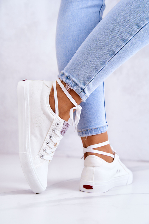 Damskie Tenisówki Materiałowe Cross Jeans JJ2R4050C Białe