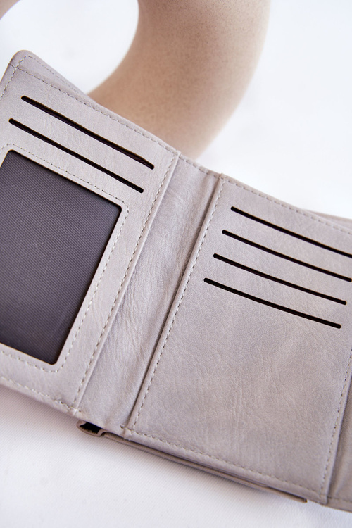 Damski Mały Portfel Na Magnes Szary Zaya