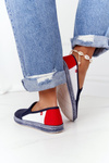 Damskie Espadryle Big Star HH276008 Granatowo-Białe
