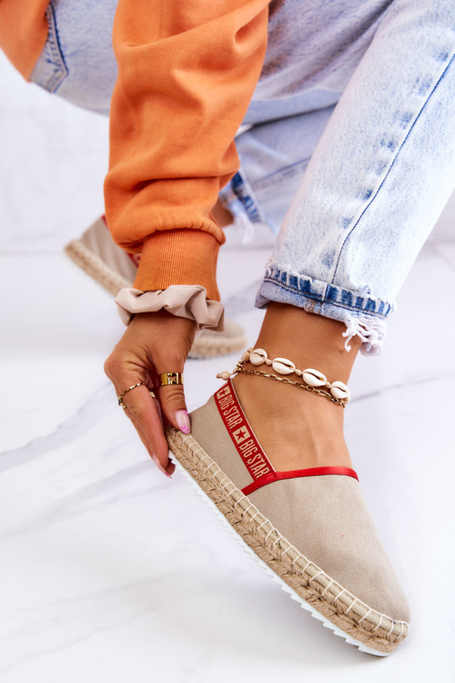 Materiałowe Espadryle Wsuwane Big Star JJ274879 Beżowe