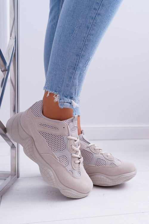 Sportowe Damskie Buty Przewiewna Tkanina Beżowe Thai