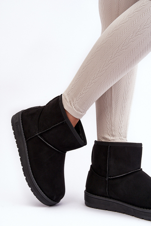 Damskie Śniegowce Ocieplane Futerkiem Czarne Big Star MM274158