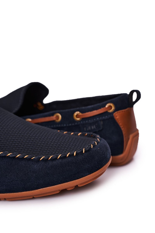 Zamszowe Casualowe Mokasyny GOE HH1N4019 Granatowe