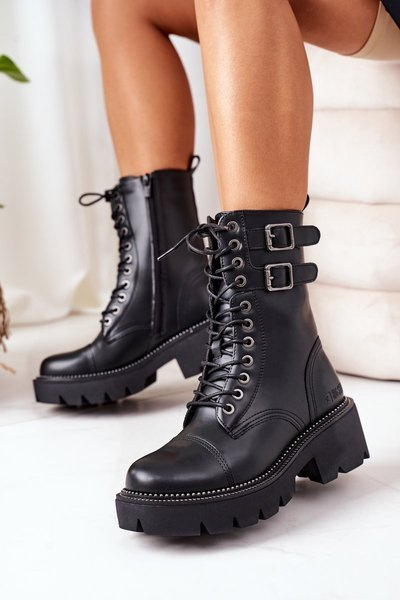 Damskie Ocieplane Workery Big Star II274113 Czarne