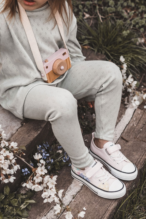 Dziecięce Trampki Materiałowe Print Różowe Buster