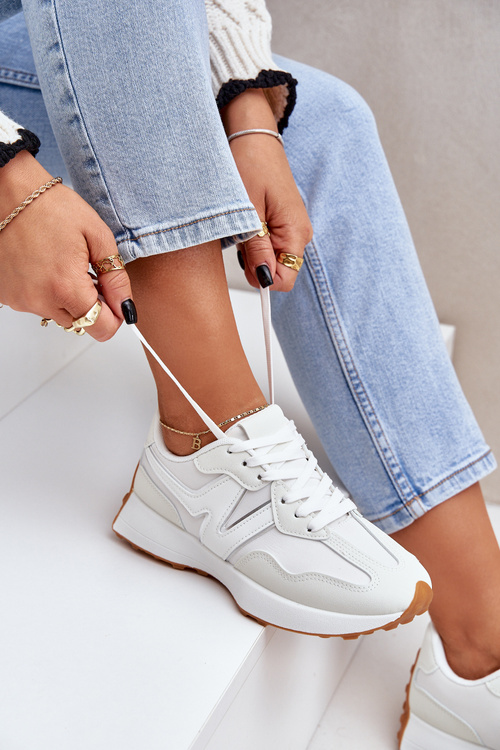 Buty Sportowe Sneakersy Damskie Białe Britma