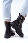 Stylowe Botki Damskie S. Barski Czarne Gles