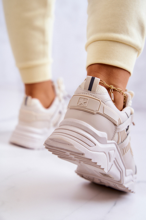 Damskie Sportowe Buty Sneakersy Beżowe Daren