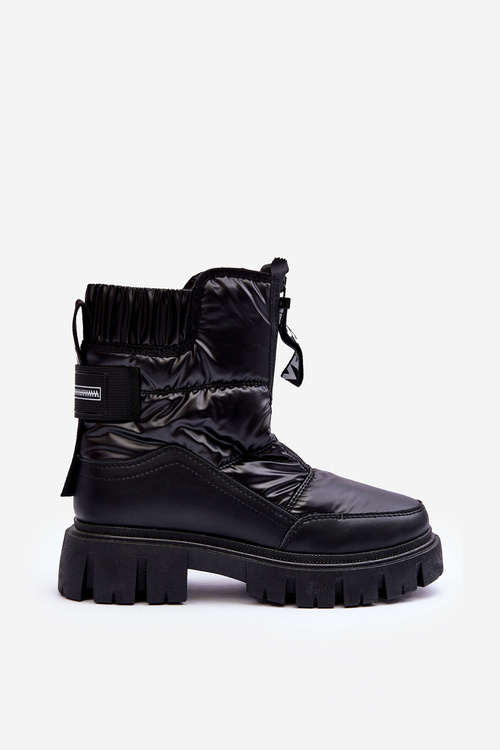 Wysokie Śniegowce Damskie Ocieplane Czarne Freoc