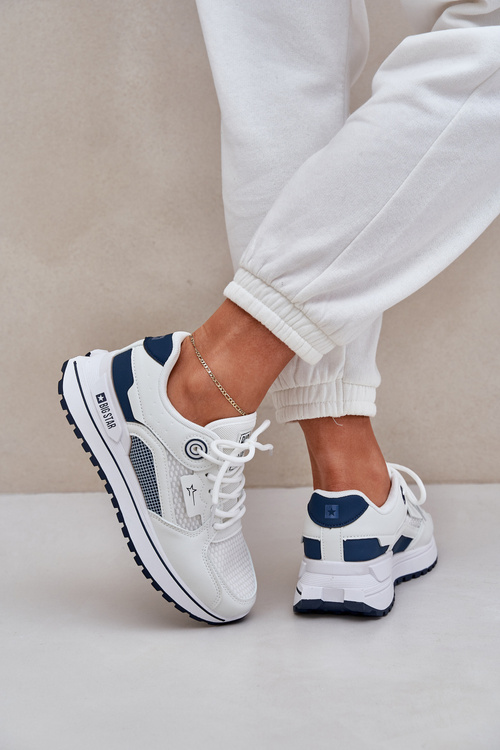 Buty Sportowe Sneakersy Damskie Big Star NN274A103 HI-POLY SYSTEM Biało-Granatowe