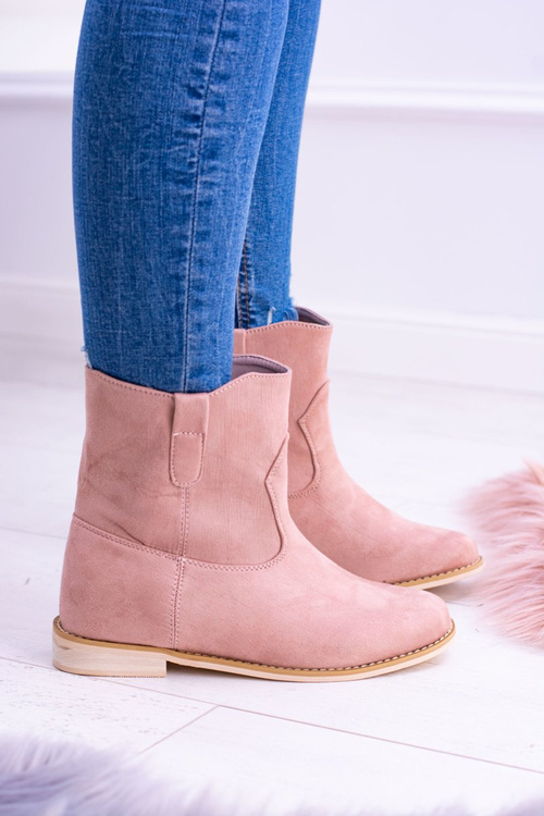 Lu Boo Wsuwane Damskie Botki Za Kostkę Pudrowy Róż Trinity