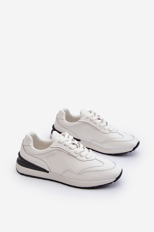 Sneakersy Męskie Skórzane BIG STAR NN174288 Białe