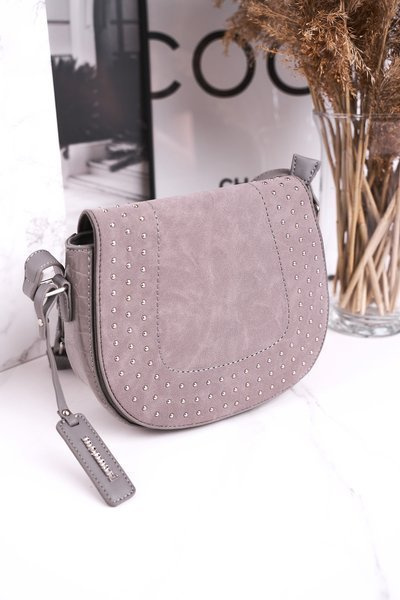 Torebka Damska Listonoszka MONNARI BAG4250-019 Szara Zamsz